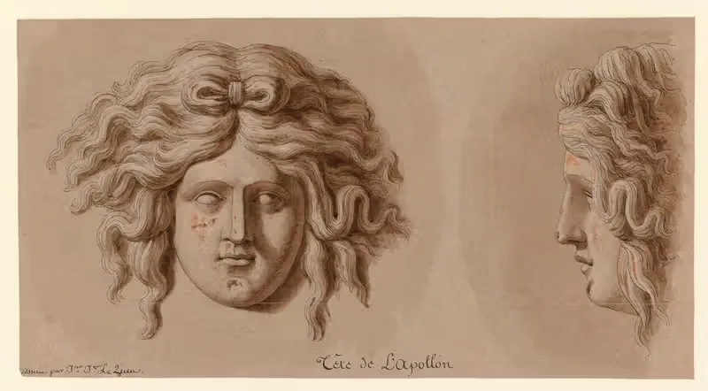 Tête de l'Apollon by Jean Jacques Lequeu, 1777-1825 — digital art print download