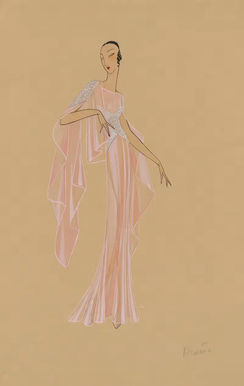 Амфитрион 38 – лкмене, розовое платье by Жанна Ланвен, 1929 — digital art print download