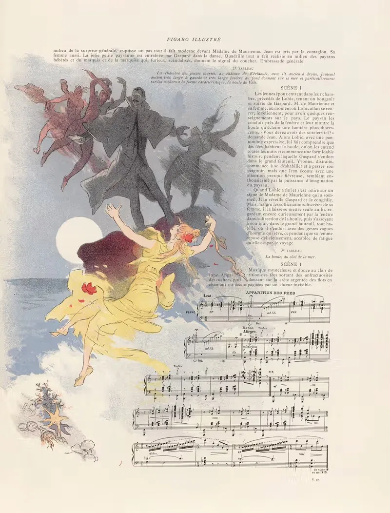 La Fée du Rocher Pl.5 by Jules Chéret, 1894 — digital art print download