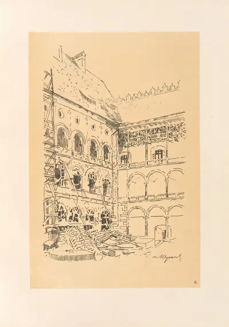 The Castle Courtyard by Leon Wyczółkowski, 1915 — digital art print download