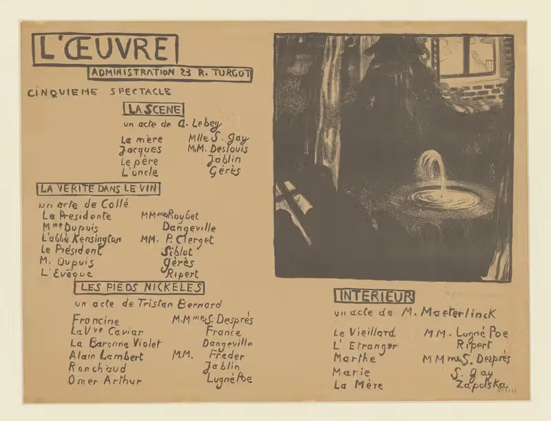 Programme du Théâtre de l'Œuvre by Maurice Denis, 1895 — digital art print download