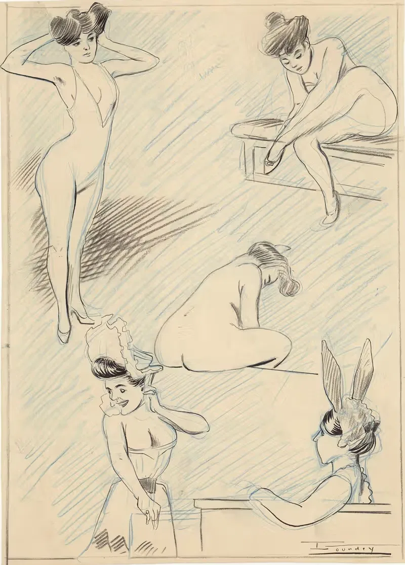 Scène de music-hall – danseuse au repos — Maurice Lourdey
