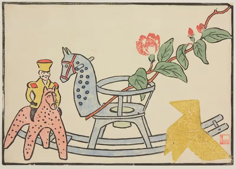 Composition, jouets et branche fleurie by Prosper-Alphonse Isaac, 1906 — digital art print download
