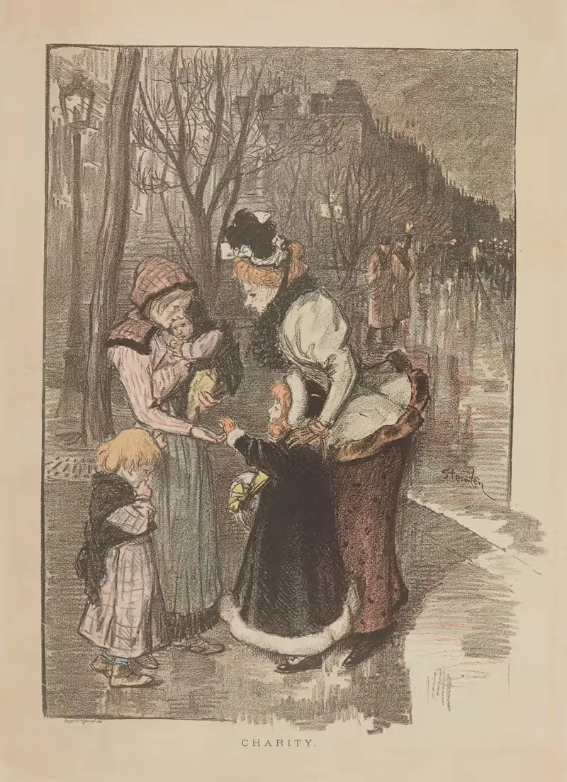 Благотворительность by Теофиль Александр Стенлен, 1895 — digital art print download