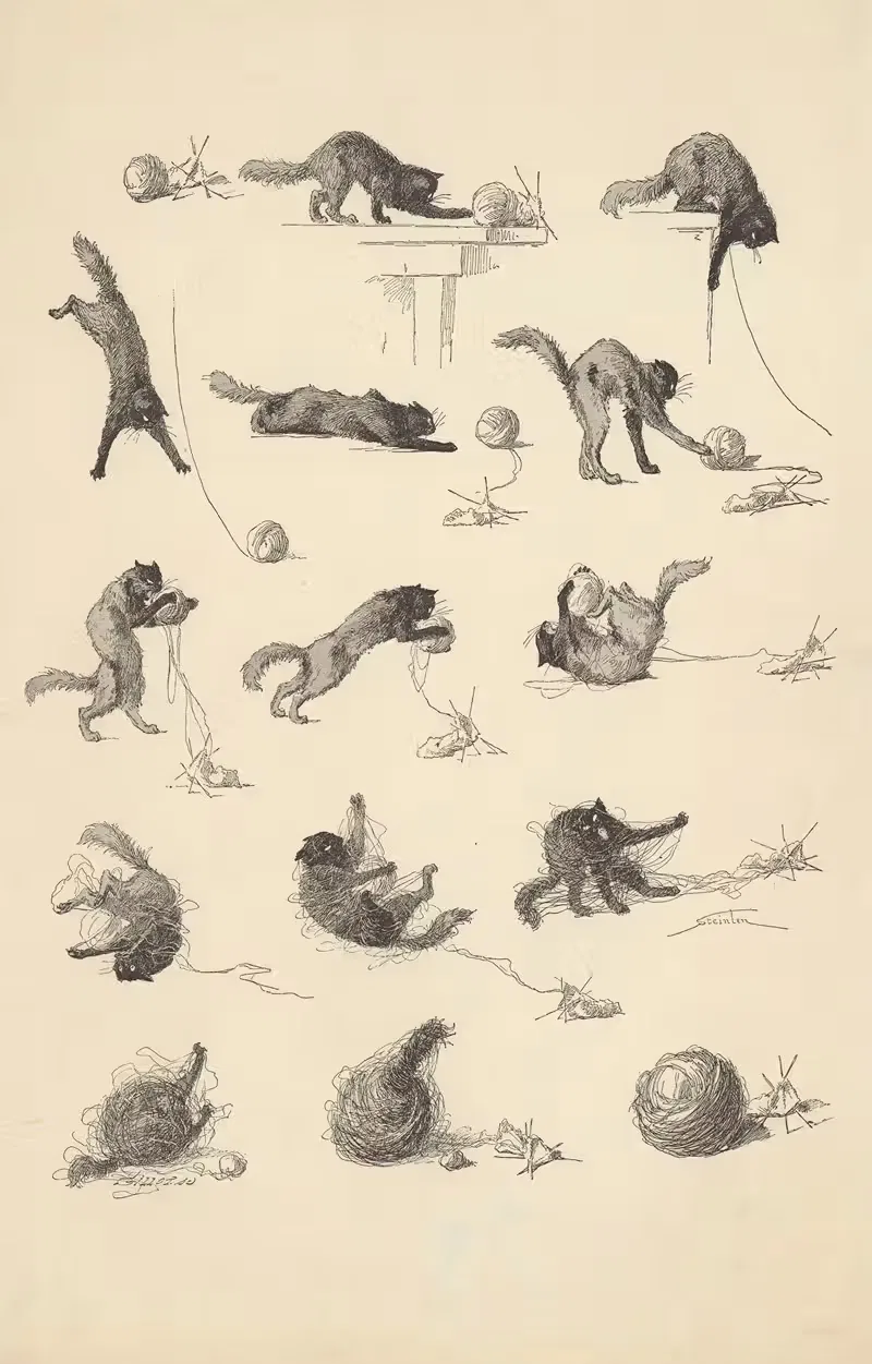 Contes à Sara – Le Chat et la Pelote — Théophile Alexandre Steinlen