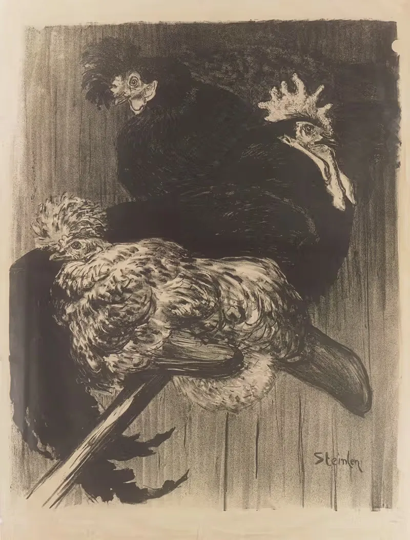Петух и куры by Теофиль Александр Стенлен, 1896 — digital art print download