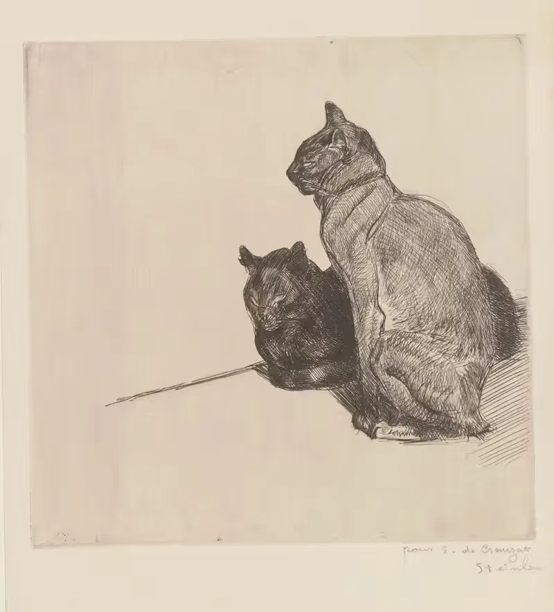 Два кота в покое by Теофиль Александр Стенлен, 1914 — digital art print download