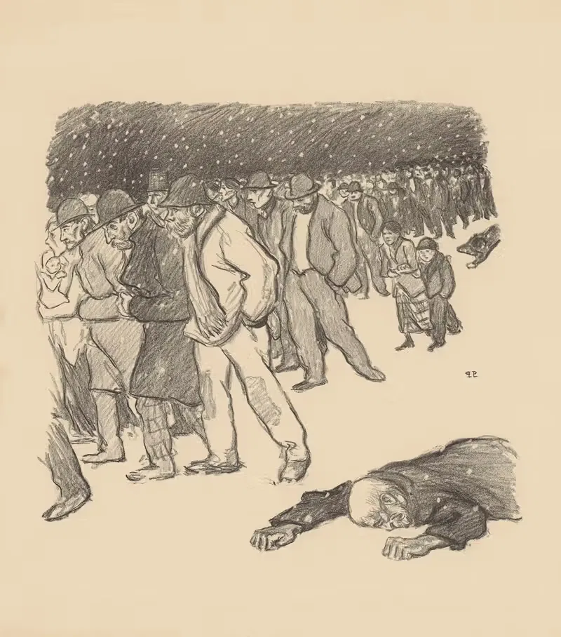 Нищета под снегом by Теофиль Александр Стенлен, 1894 — digital art print download