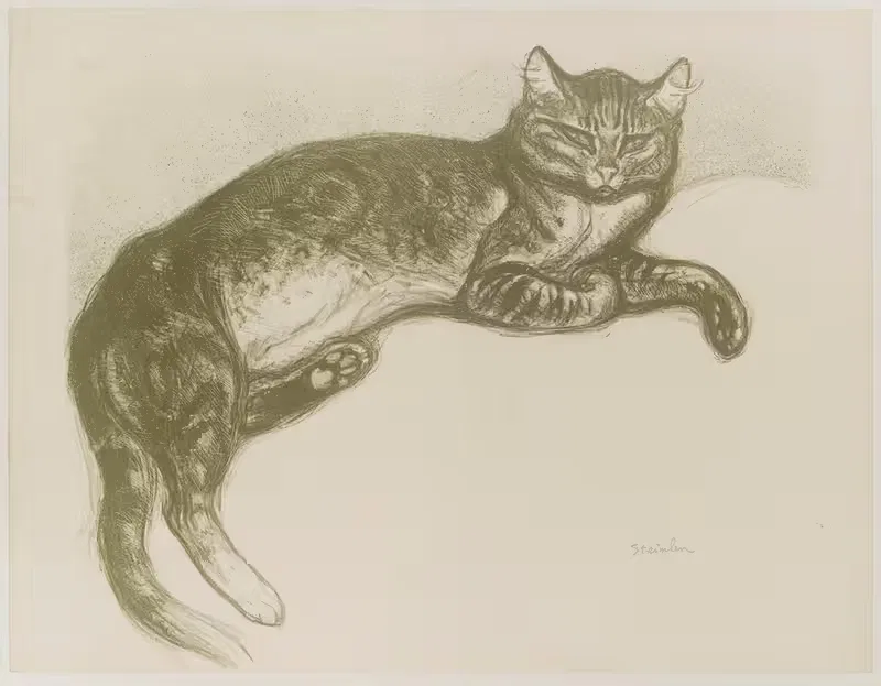 Зима, кот на подушке by Теофиль Александр Стенлен, 1909 — digital art print download