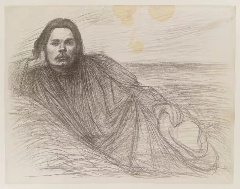 Maxime Gorki étendu by Théophile Alexandre Steinlen, 1905 — digital art print download