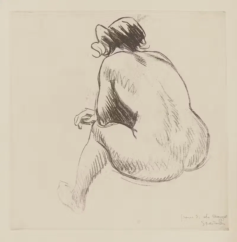Женский ню, сидящий, спиной by Теофиль Александр Стенлен, 1914 — digital art print download