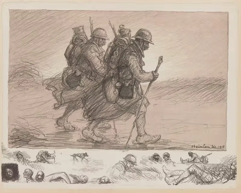 Poilus en marche by Théophile Alexandre Steinlen, 1916 — digital art print download