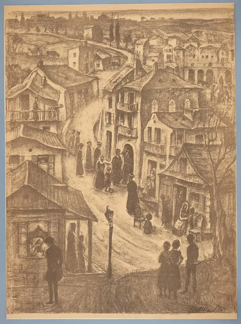 Город в пятничный вечер by Вильгельм Вахтель, 1936 — digital art print download