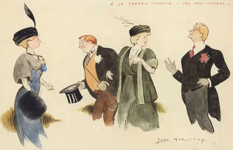 Два человека Альфреда Капюса by Ив Маревери, 1908 — digital art print download
