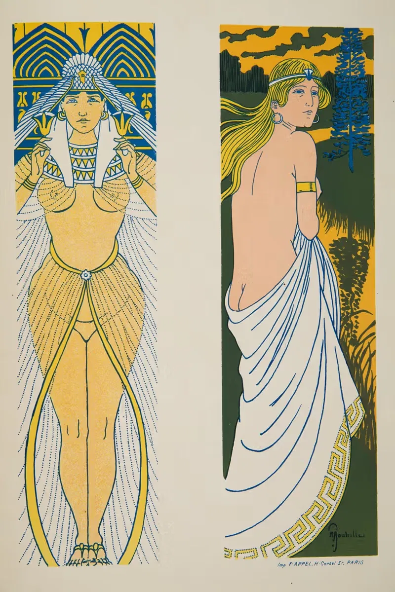 Две доски с женскими персонажами by Огюст Рубий, 1897 — digital art print download