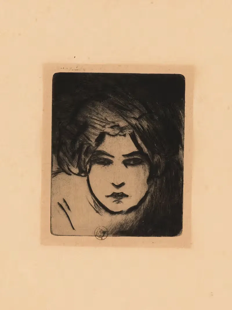 Голова японки by Бланш Дерус, 1900 — digital art print download