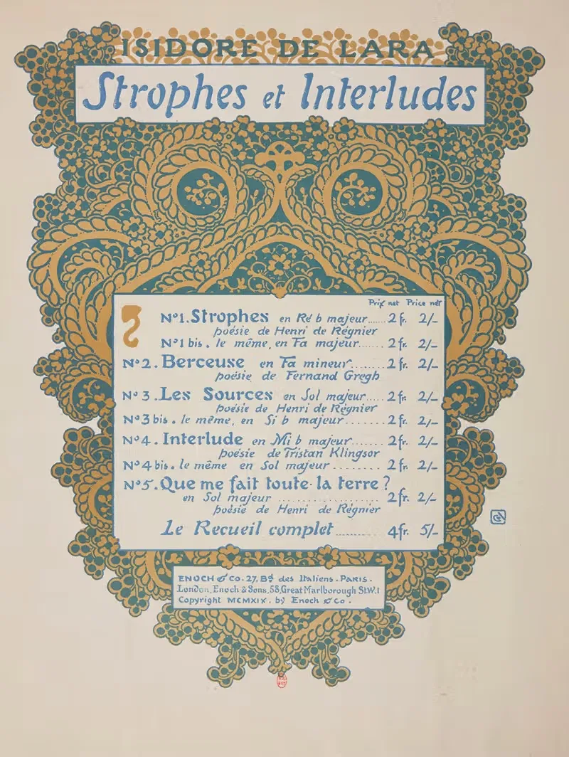 Strophes et interludes by George Auriol, 1919 — digital art print download