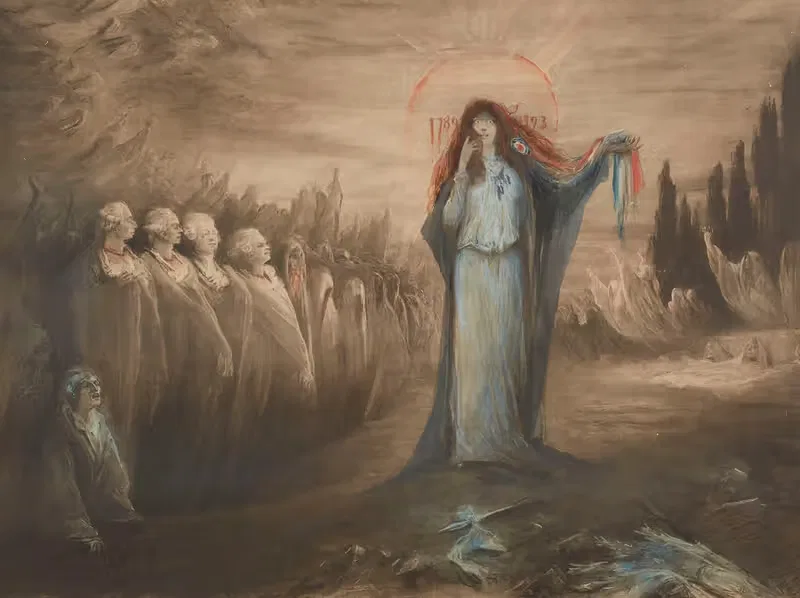 Sarah Bernhardt dans 'Théroigne de Méricourt' — Georges Jules Victor Clairin