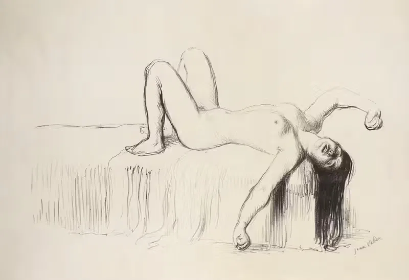Ню, перевернутый на диване by Жан Вебер, 1912 — digital art print download