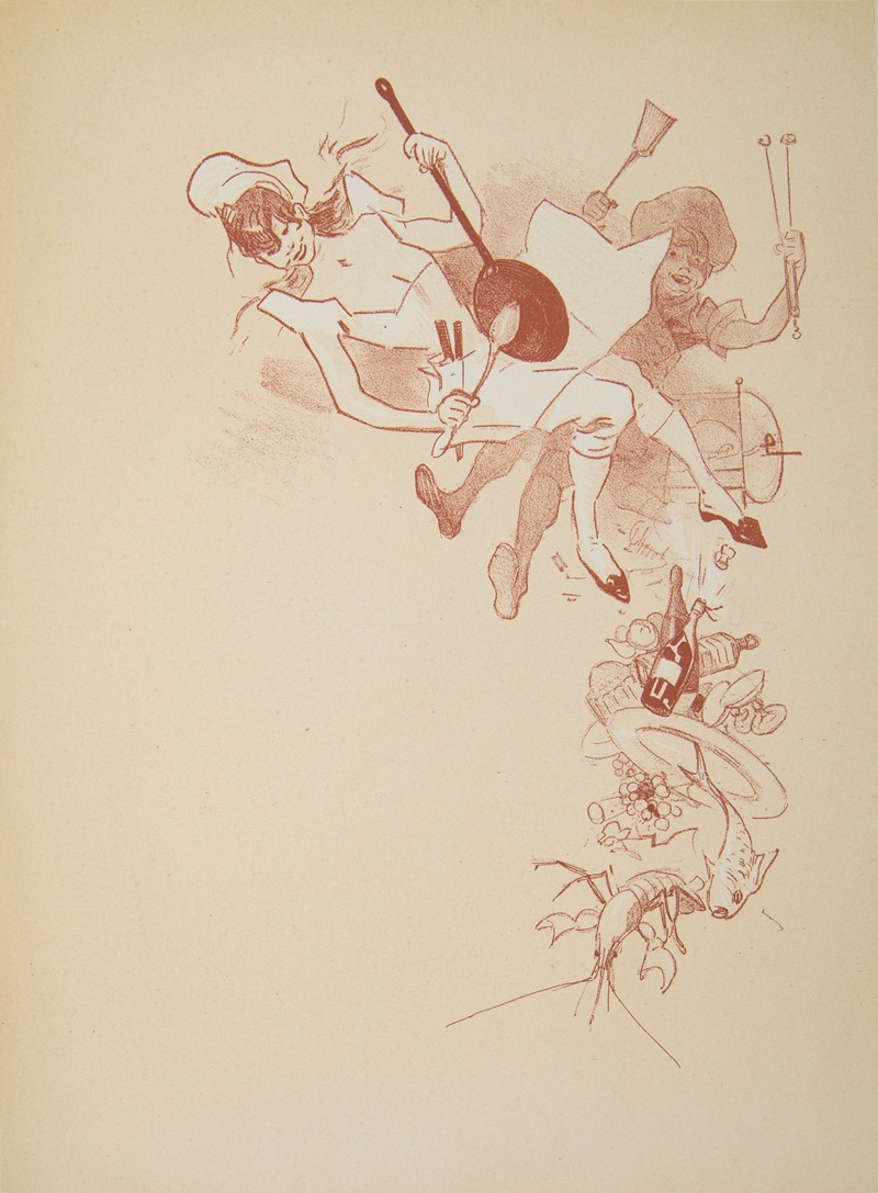 Invitation card (before letters). by Jules Chéret, 1897 — digital art print download
