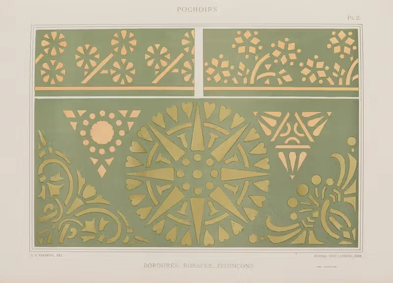Bordures, Rosaces, Écoinçon by Maurice Pillard Verneuil, 1898 — digital art print download