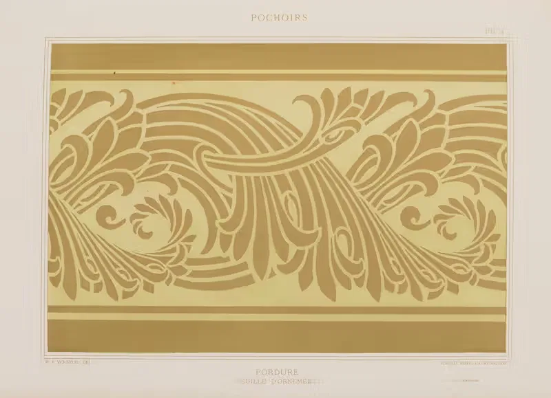 Бордюры, Орнаментальная листва by Морис Пиллар Вернёй, 1898 — digital art print download