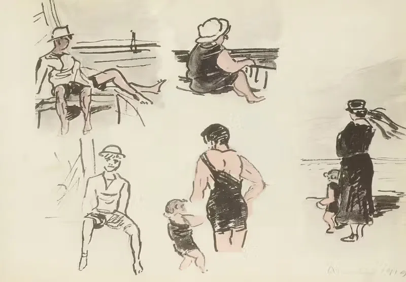 Аркашон, 1919 на пляже by Поль Гуте, 1921 — digital art print download
