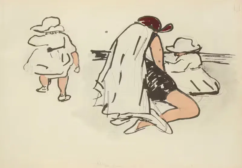 Аркашон, 1919 на пляже by Поль Гуте, 1921 — digital art print download