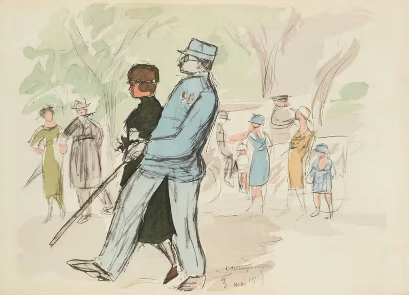 Шанз-Элизе, 3 мая 1919 by Поль Гуте, 1921 — digital art print download