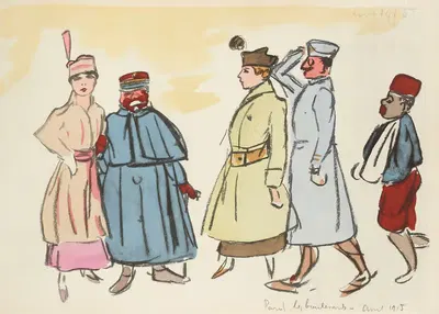 Париж, бульвары, апрель 1915 by Поль Гуте, 1921 — digital art print download
