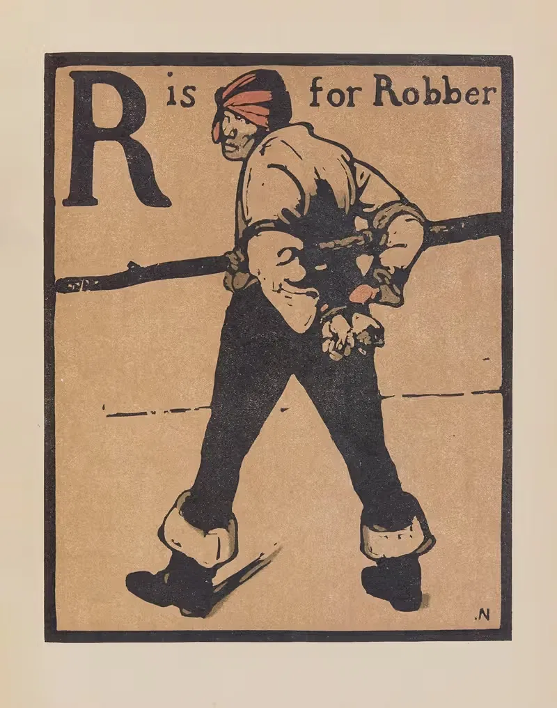 R — это для грабителя by Уильям Николсон, 1899 — digital art print download
