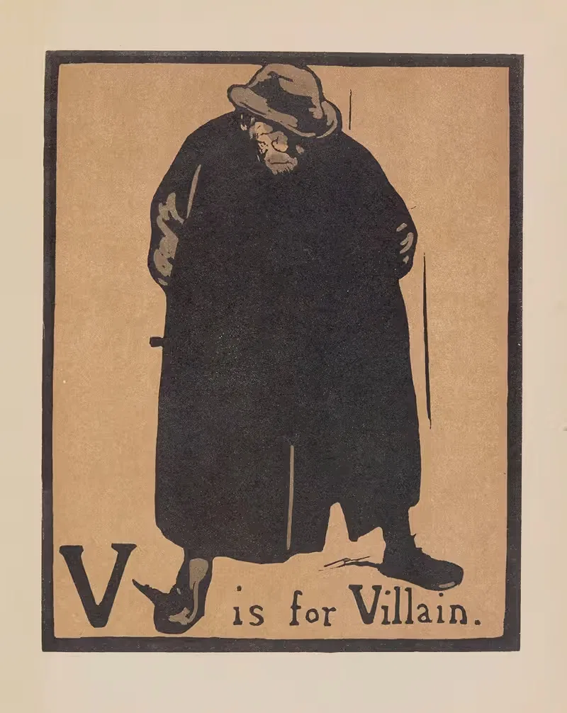 V — это злодей by Уильям Николсон, 1899 — digital art print download