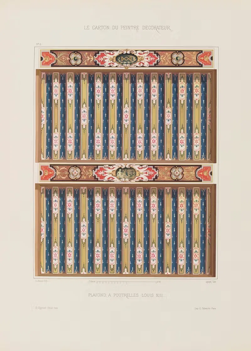 Plafond à poutrelles Louis XIII — A. Desaint