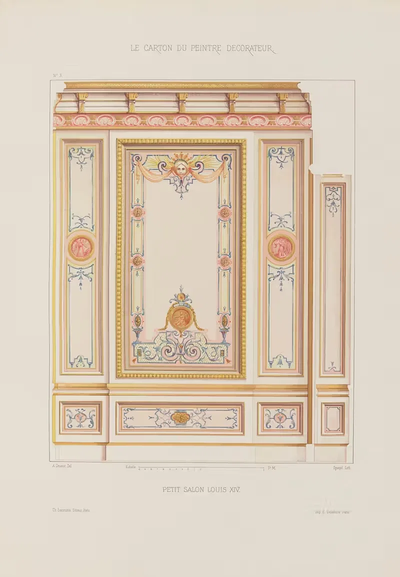 Маленький салон Людовика XIV by А. Дезен, 1910 — digital art print download