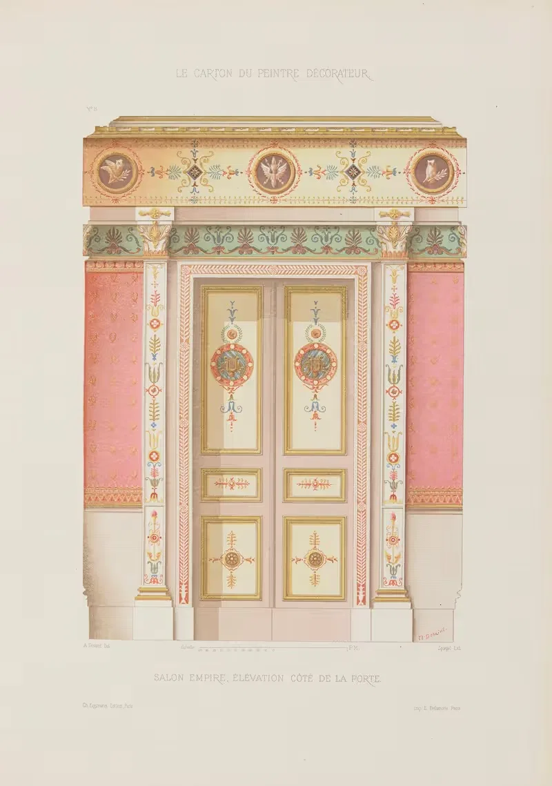 Салон Империи. Elevation с стороны двери by А. Дезен, 1910 — digital art print download