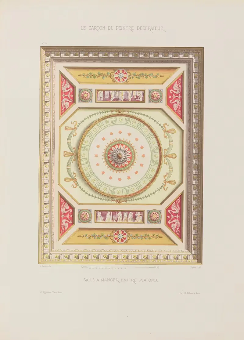 Столовая в стиле ампир. Потолок by А. Дезен, 1910 — digital art print download