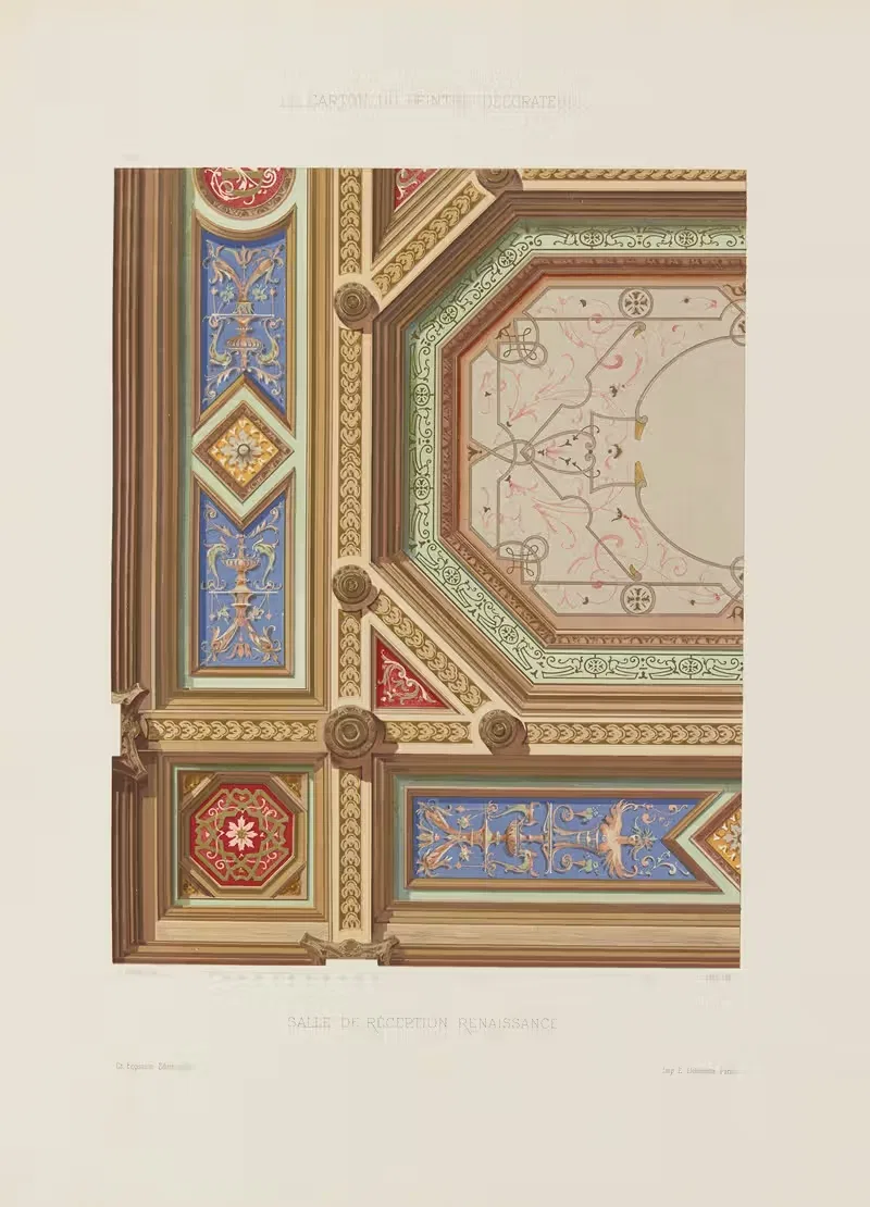 Зал для приема Ренессанса by А. Дезен, 1910 — digital art print download
