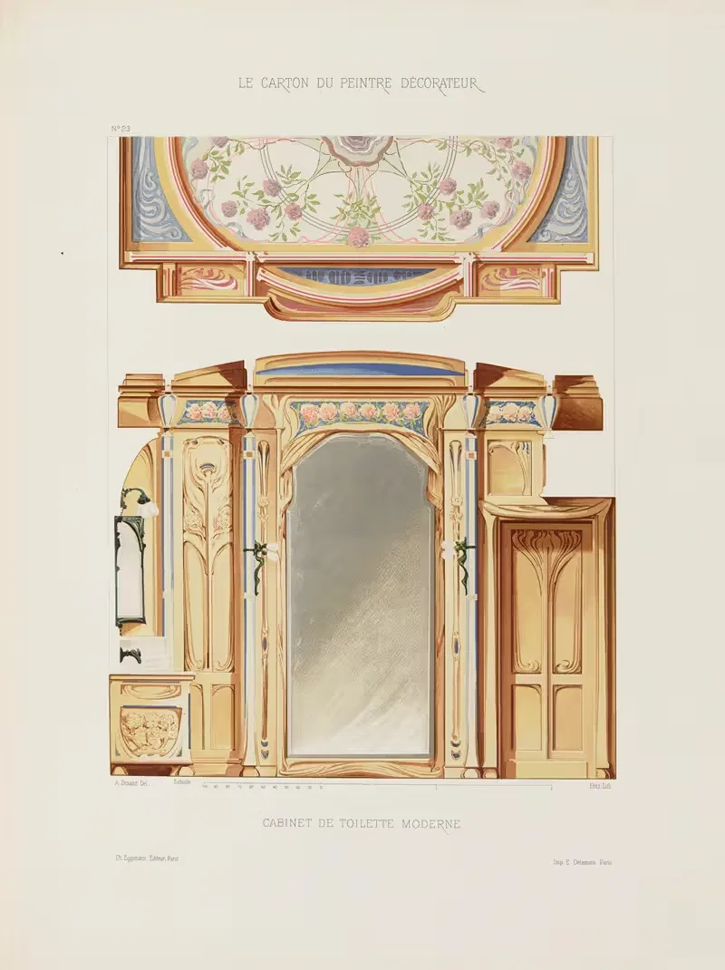 Современный туалетный кабинет by А. Дезен, 1910 — digital art print download