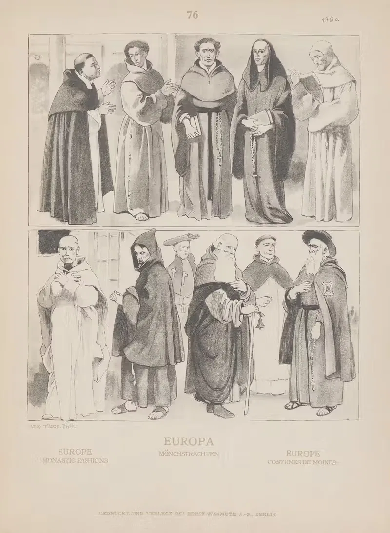 Европа; Монашеские моды by Адольф Розенберг, 1905 — digital art print download