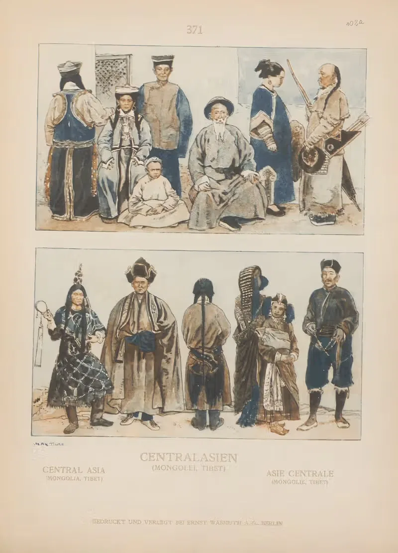 Центральная Азия (Монголия, Тибет) by Адольф Розенберг, 1905 — digital art print download