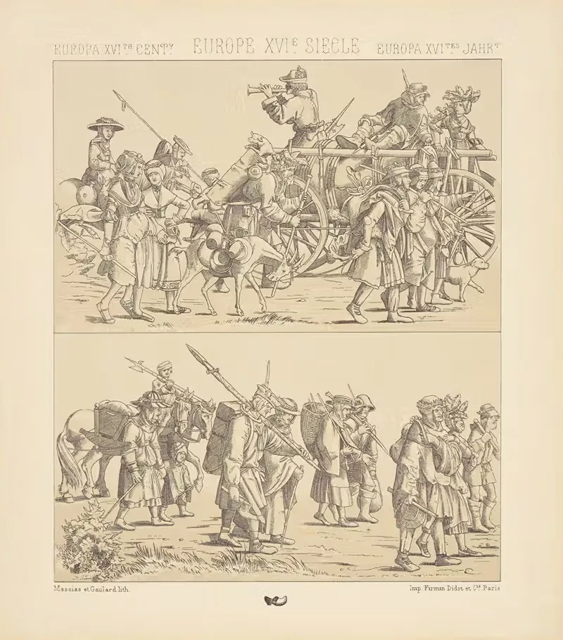 Германия – народные костюмы by Огюст Расине, 1876-1888 — digital art print download