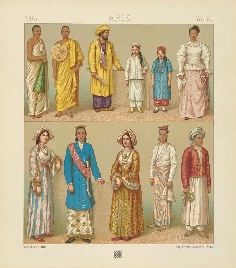 Женские костюмы – обед. by Огюст Расине, 1876-1888 — digital art print download