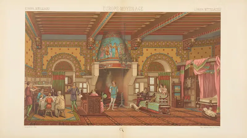 Interieur francais – milieu du XIIe siecle — Auguste Racinet