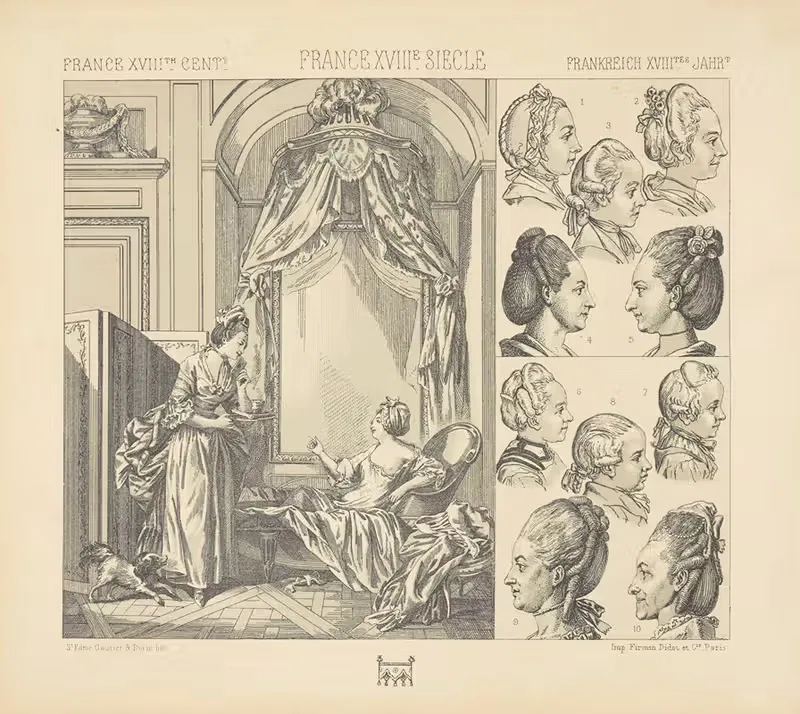 Le bain – perruques de femmes et d'enfants — Auguste Racinet