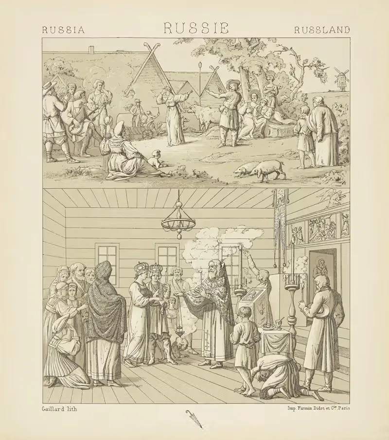 Славянская свадьба; русская танцевальная by Огюст Расине, 1876-1888 — digital art print download