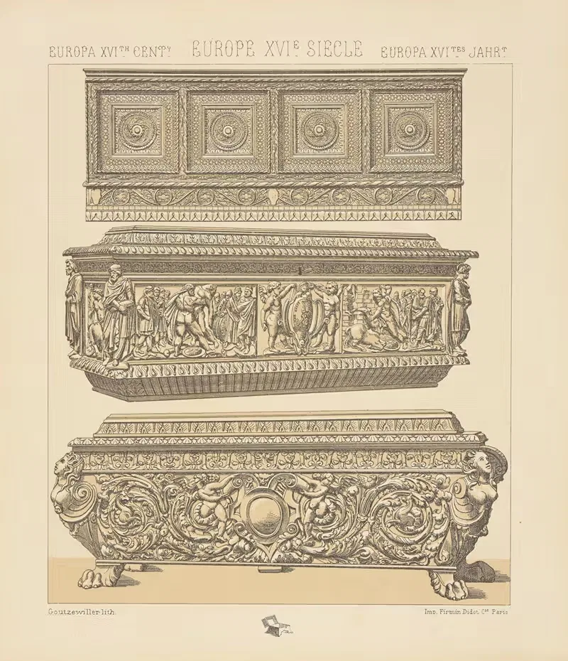 Мобильные объекты – сундуки, свадебные ящики by Огюст Расине, 1876-1888 — digital art print download