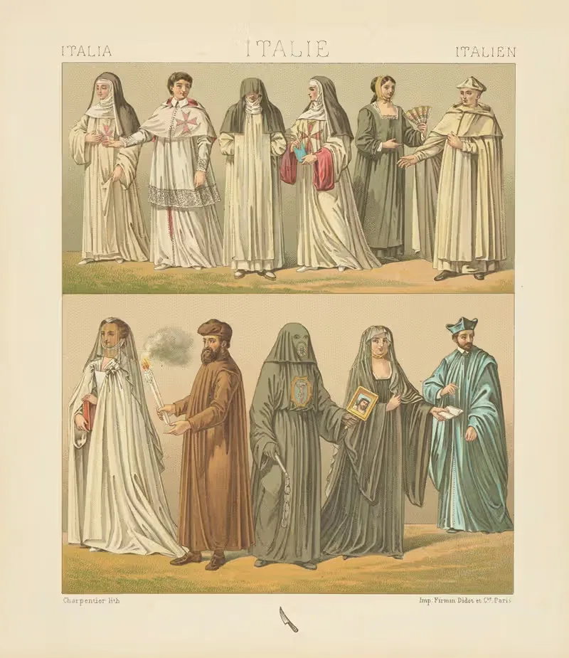 Религиозные ордена by Огюст Расине, 1876-1888 — digital art print download