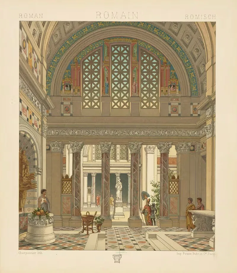 Реставрация интерьера дворца by Огюст Расине, 1876-1888 — digital art print download