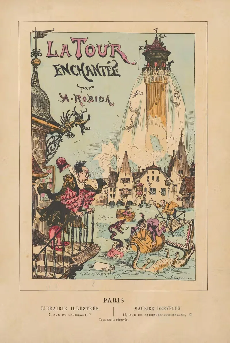 Заколдованная башня - Титульная страница by Альберт Робида, 1881 — digital art print download
