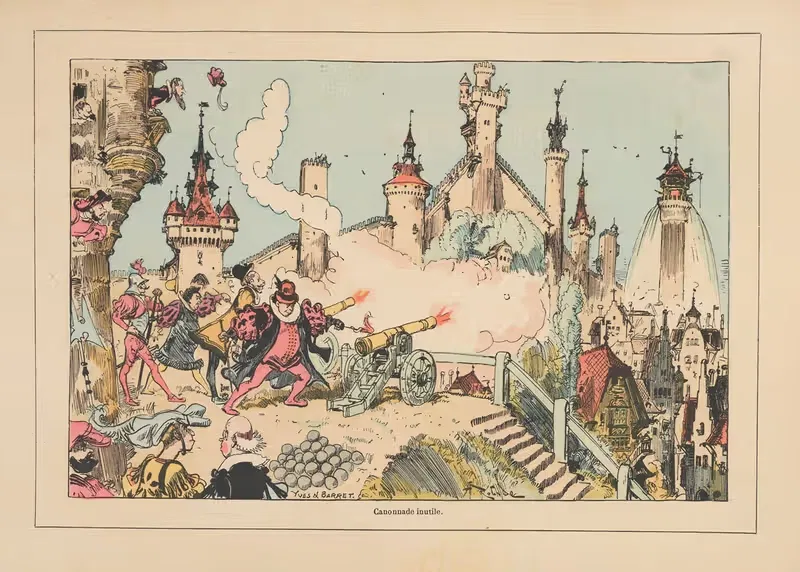 Бесполезная канонада by Альберт Робида, 1881 — digital art print download